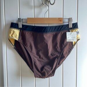 Vintage Versace Brown & Yellow Swim Briefs